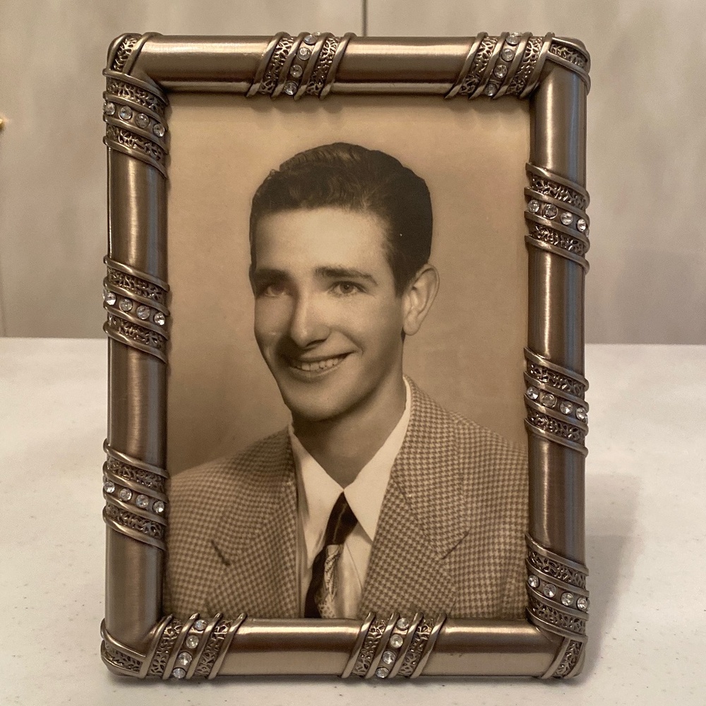 Carr Frames - Satin Nickel Picture Frame with Crystals